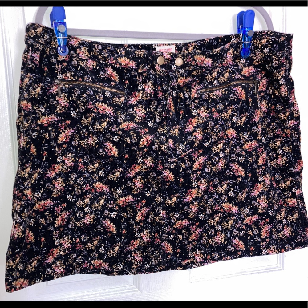 Mossimo Floral Corduroy Mini Skirt